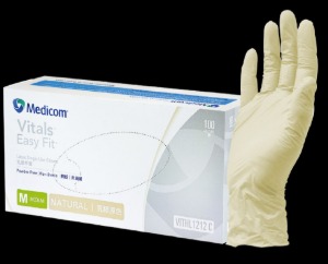 (medicom) 바이탈 easy fit - latex gloves (100pxs X 10EA)